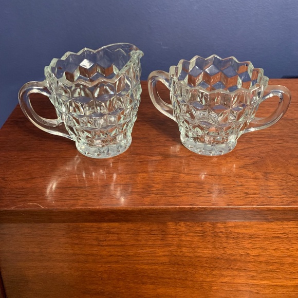 Glass Cream and Sugar Set - Picture 3 of 7